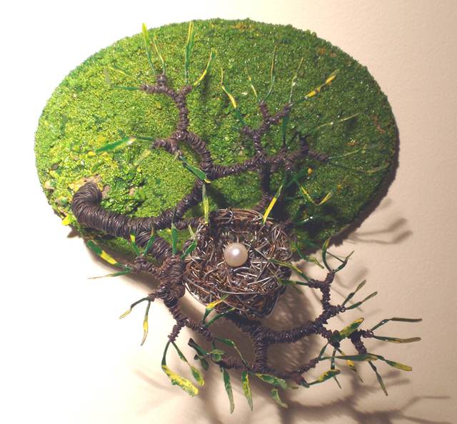 Sal Villano  'Bird Nest No  6 Wall Art Sculpture ', created in 2010, Original Book.