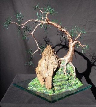 Sal Villano: 'Cascade  on  Glass, Wire Tree Sculpture ', 2007 Mixed Media Sculpture, Landscape.  Cascade  on  Glass - Wire Tree Sculpture 16