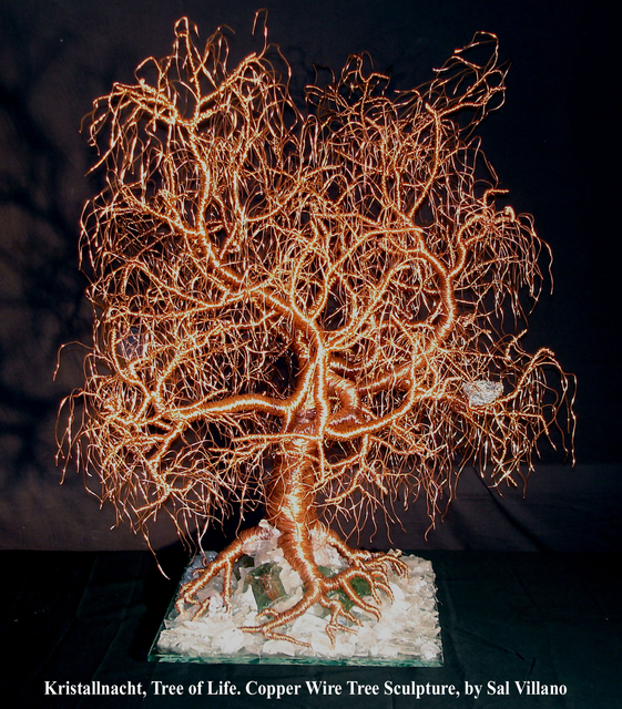 Sal Villano  'Kristallnacht  Tree Of Life  Wire Tree Sculpture', created in 2015, Original Book.