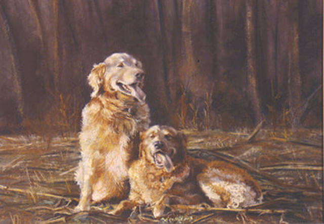 Sallyann Mickel  'Best Buddies', created in 2000, Original Painting Oil.
