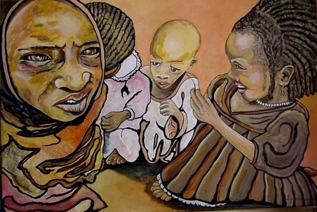 Artist Sandi Carter Brown. 'WE ARE Children Of Darfur' Artwork Image, Created in 2006, Original Sculpture Ceramic. #art #artist