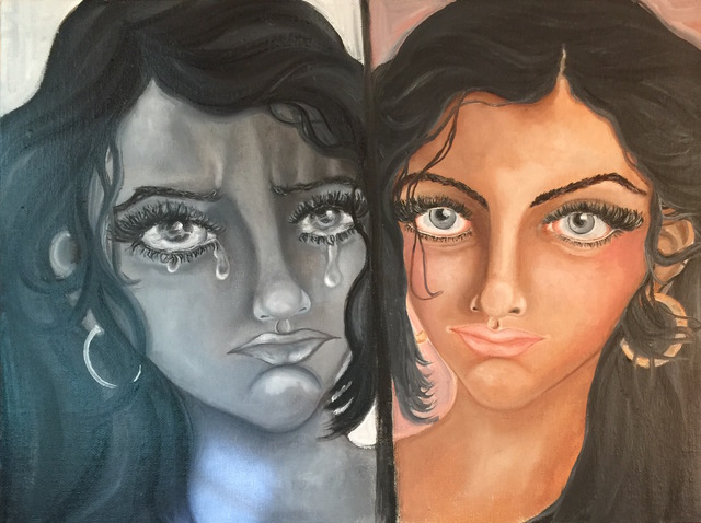 Artist Sangeetha Bansal. 'Hidden Emotions' Artwork Image, Created in 2015, Original Mixed Media. #art #artist
