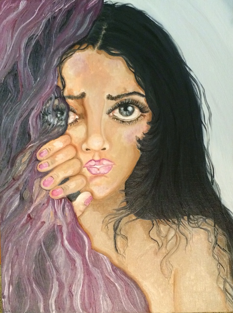 Artist Sangeetha Bansal. 'Look Into My Eyes' Artwork Image, Created in 2015, Original Mixed Media. #art #artist