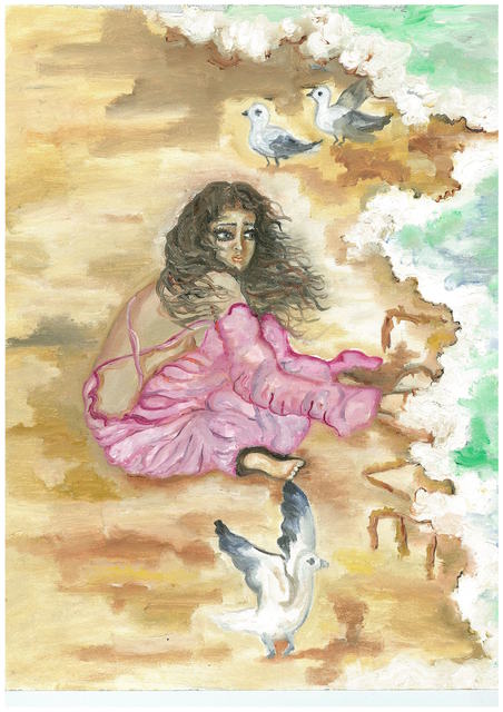 Sangeetha Bansal  'Love Washing Away', created in 2015, Original Mixed Media.