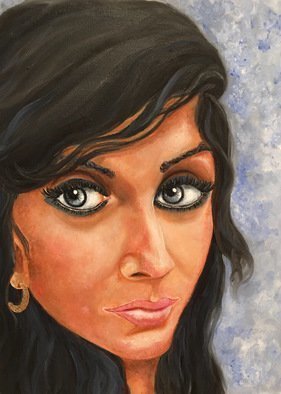 Sangeetha Bansal: 'Self portrait', 2016 Oil Painting, People.  Original oil self portrait on canvas. ...