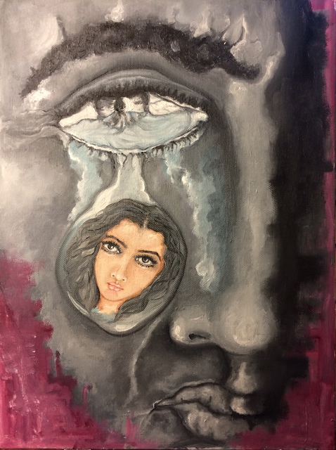 Sangeetha Bansal  'Tears Of Memory', created in 2015, Original Mixed Media.