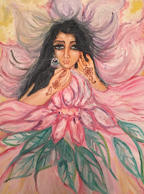 Sangeetha Bansal  'Flower', created in 2014, Original Mixed Media.