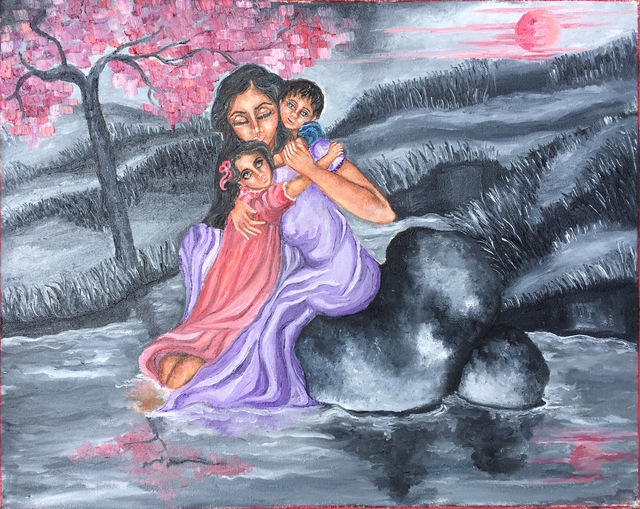 Artist Sangeetha Bansal. 'Mother S Love' Artwork Image, Created in 2017, Original Mixed Media. #art #artist