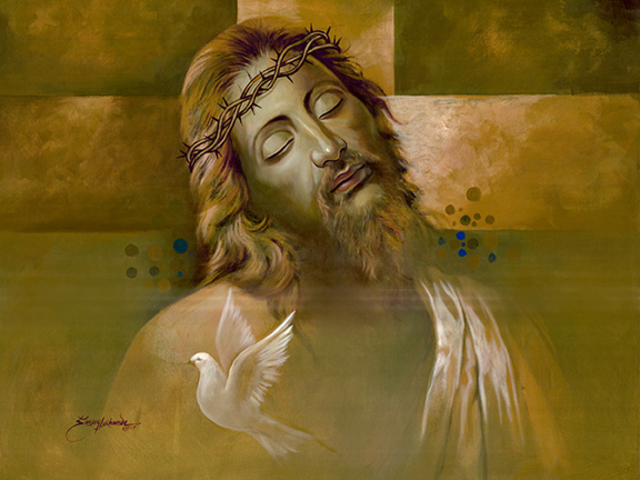 Sanjay Lokhande  'Jesus Christ Peace', created in 2017, Original Painting Oil.