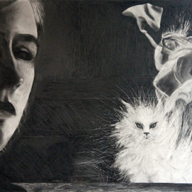 Sarah Longlands Artwork Ariel and the Pythia, 2015 Pen Drawing, Philosophy