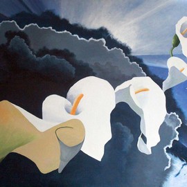 Sarah Longlands: 'Arums after the Storm', 2012 Oil Painting, nudes. Artist Description: oil painting on linen canvas...