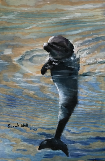 Artist Sarah Wall. 'Splashing Around' Artwork Image, Created in 2021, Original Painting Oil. #art #artist