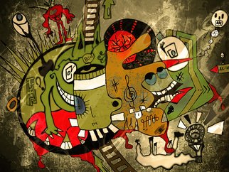 Rikardo Druskic: 'Madness Continues', 2015 Digital Print, Abstract.  madness, green, good, evil ...