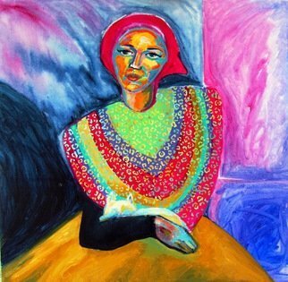 Sarangello Raquel: ' SELENE woman beauty', 2015 Acrylic Painting, Expressionism.     ACRICILC ON CANVAS                ...