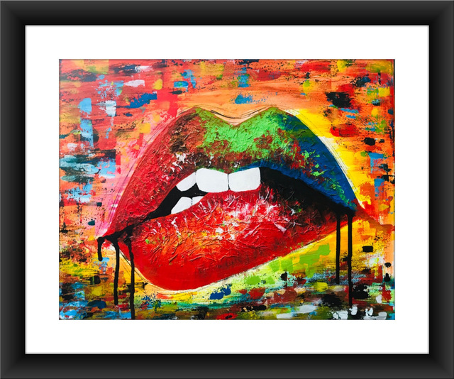 Shelton Barnes  'Lips', created in 2020, Original Painting Acrylic.