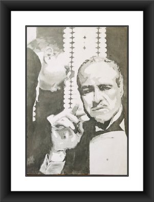 Shelton Barnes: 'the godfather', 2020 Graphite Drawing, Famous People. This is the best image of Vito Corleone from the movie Godfather, very beautiful, intense and powerful.  I did this on a 180 gsm A2 sized paper using graphite.  Sold without frame. ...