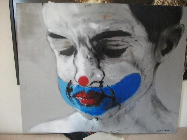 Artist Claudio Coltura. 'Sad Clown 1     100 X 80' Artwork Image, Created in 2011, Original Painting Other. #art #artist