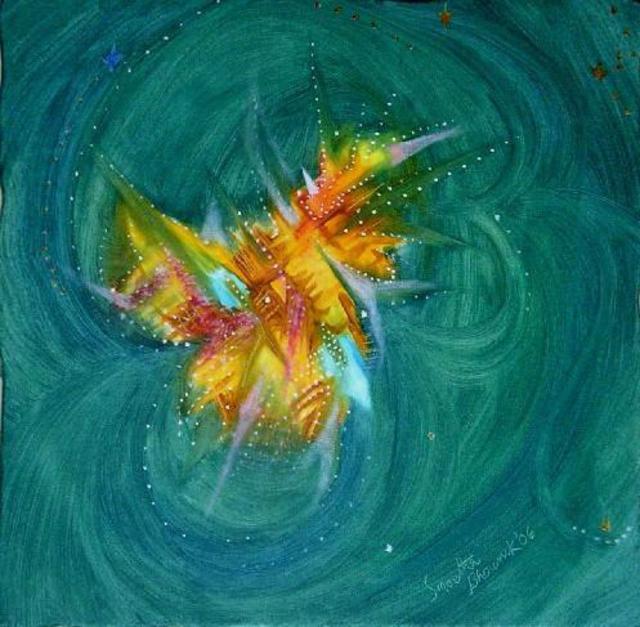 Smeetha Bhoumik  'Crab Nebula', created in 2006, Original Painting Oil.
