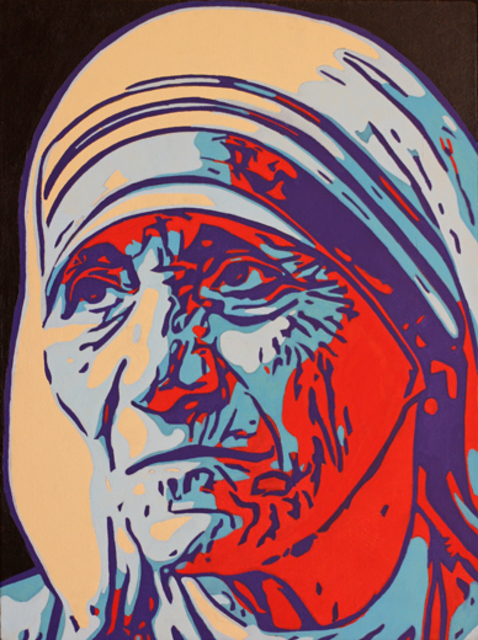 Artist David Mihaly. 'Mother Theresa' Artwork Image, Created in 2017, Original Mixed Media. #art #artist