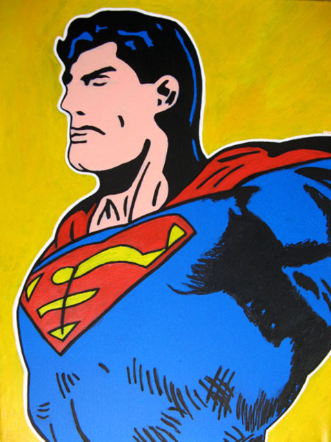 Artist David Mihaly. 'Superman' Artwork Image, Created in 2008, Original Mixed Media. #art #artist