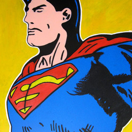 David Mihaly: 'Superman', 2008 Acrylic Painting, Comics. Artist Description:  Faster than a speeding bullet. . . ...