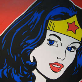 David Mihaly: 'Wonder Woman', 2008 Acrylic Painting, Comics. Artist Description:  Pop portrait of Wonder Woman ...