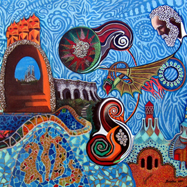 Alberto Sciortino: 'Dream of GAUDI', 2009 Acrylic Painting, Cityscape. Artist Description:   GAUDI, GUELL, TORRE, BARCELONA, TIEMPO, VOLUMEN, DIMENSION, ACRILICO, PINTURA, OBRA, SCIORTINO, SURREALISMO, TORRES   ...