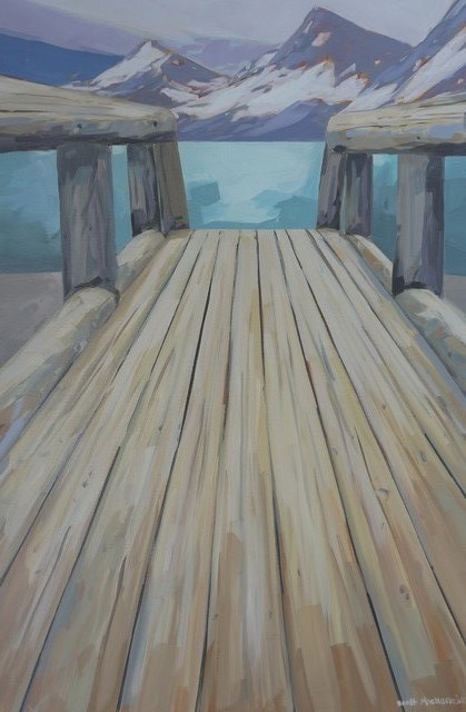 Scott Mackenzie  'Bow Lake Bridge', created in 2020, Original Painting Oil.