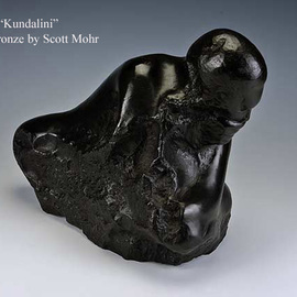 Scott Mohr: 'Kundalini', 1996 Bronze Sculpture, Figurative. Artist Description:   It's al about here back, the original stone before I started carving had this spinelike curve I just brought out the rest of the figure, I just got out of the way and let her come out! Now she' s eternal in bronze     ...