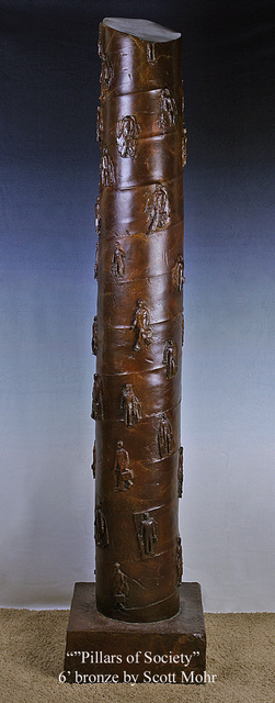 Scott Mohr  'Pillars Of Society', created in 2005, Original Sculpture Stone.