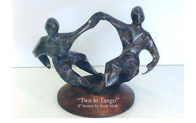 Scott Mohr  'Two To Tango', created in 1988, Original Sculpture Stone.