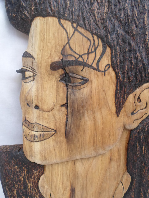 Stefan Irofte  'Sculpture Wood Michael Jackson', created in 2014, Original Sculpture Wood.