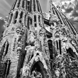 Stef Dorin Artwork Sagrada Familia, 2005 Black and White Photograph, Religious