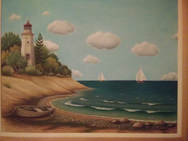 Artist Seanna Mendez. 'Lighthouse' Artwork Image, Created in 2019, Original Painting Oil. #art #artist