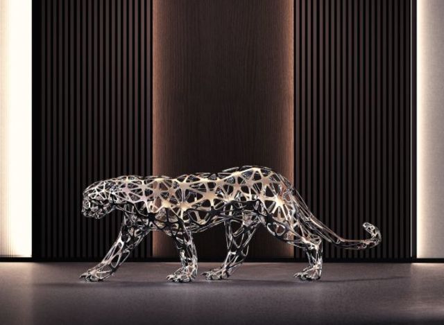 Sebastian Novaky  'Leopard No2', created in 2018, Original Sculpture Steel.