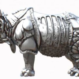 Sebastian Novaky: 'rhino', 2017 Bronze Sculpture, Animals. Artist Description: Little Bronze Abstract Rhino Sculpture By Sebastian Novaky.Bronze Contemporary Stylised Garden or Indoor Rhinoceros sculpture statue statuette for sale for Yard Outside and Interior Decoration by the Accomplished Germany Sculptress Sebastian Novaky. ...