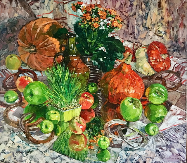 Olga Sedykh  'In Apples', created in 2020, Original Painting Oil.