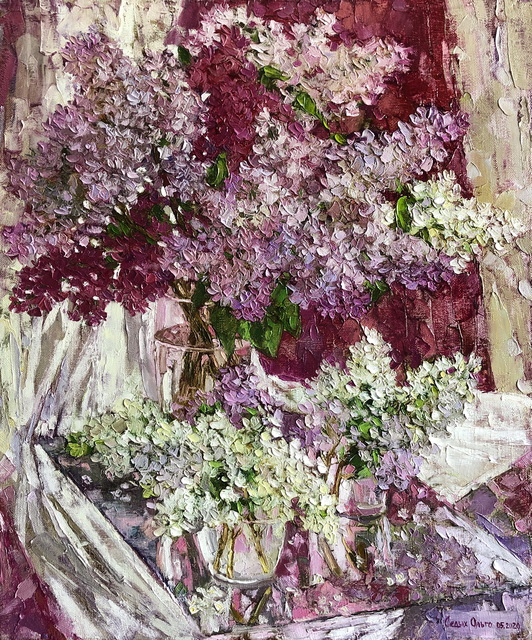 Artist Olga Sedykh. 'Lilac Magic' Artwork Image, Created in 2020, Original Painting Oil. #art #artist