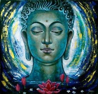 Seema Dasan: 'buddha painting', 2021 Oil Painting, Buddhism. Buddha Painting on canvas, hand created, Beautiful Artwork, Buddha in meditation, brings peace and serene to any home.  ...