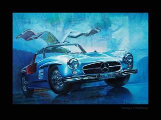 Sergei Piontkovskyi: '300sl', 2016 Acrylic Painting, Automotive.  300sl ...