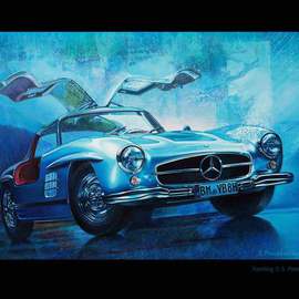 Sergei Piontkovskyi: '300sl', 2016 Acrylic Painting, Automotive. Artist Description:  300sl ...
