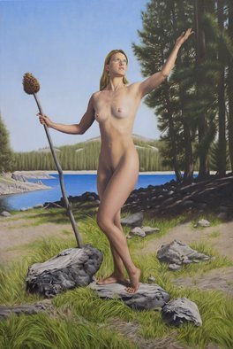 Seidai Tamura: 'Summer Days 2', 2012 Oil Painting, Figurative.  For sometime I' ve been looking for a background scene which has a vivid blue lake amidst dark trees. I finally found almost exactly what I had in mind at Jackson Meadows reservoir. Although nothing beats the majestic view of Lake Tahoe ( at least around in my neck of...