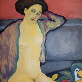 nude on sofa  self portrait  By Selenia Bosso