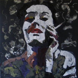 Kika Selezneff Aleman: 'SMOKING', 2009 Acrylic Painting, Figurative. 