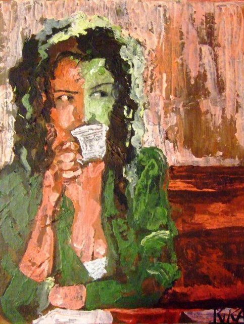 Kika Selezneff Aleman  'WAITING', created in 2008, Original Painting Acrylic.