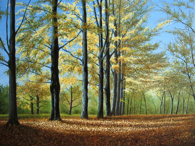 Sergio Zampieri  'Autumn Light', created in 2010, Original Painting Oil.