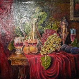 still life with the grapes By Sergio Sofronoff