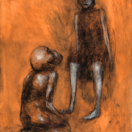 Sergei Loginov: 'Cold', 2010 Other Drawing, People. Artist Description:   love, man and woman, feeling  ...