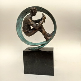 Serhii Brylov: 'movement circle of life', 2022 Bronze Sculpture, Figurative. Artist Description: Movement, Way - a term used to denote any changes that occur in the universe. Movement is also a process of movement, changing the position of the body relative to other bodies in space. In Arabic and Hebrew, as well as languages influenced by Islam  such as Persian, Turkish, ...