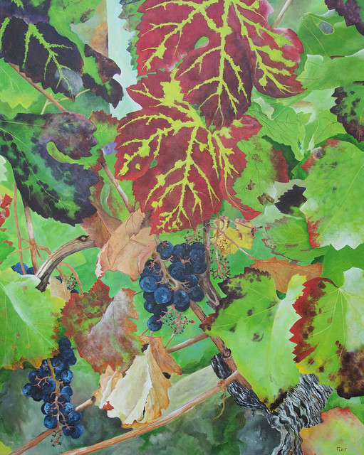 Artist Steven Fleit. 'Bordeaux Vineyard 4' Artwork Image, Created in 2017, Original Painting Acrylic. #art #artist